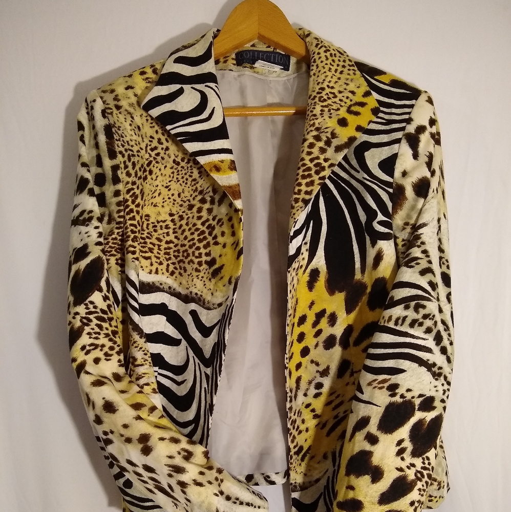 Harvé Benardo Multiple Animal Print Blazer